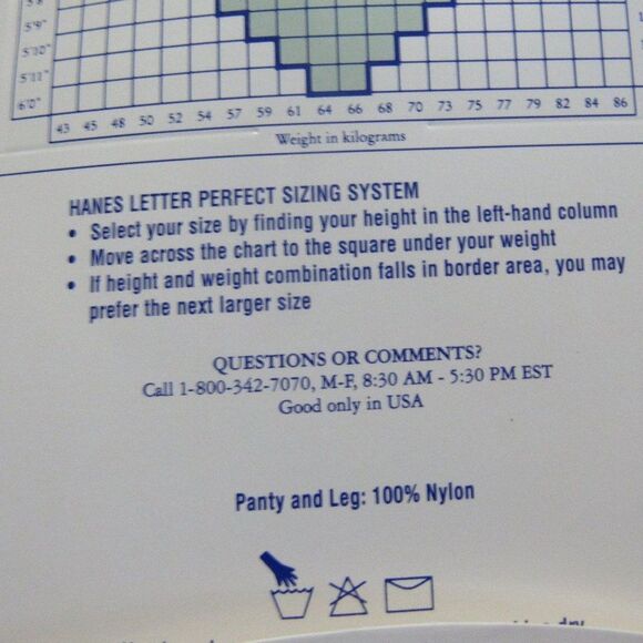 Hanes Too Hosiery Size E-F Sheer Pantyhose (2) Black Navy Style 117 VTG 1994 - Picture 6 of 11